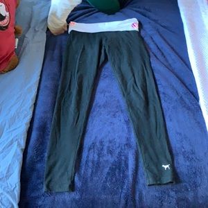 Full length fold over band vs pink leggings